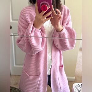 Wool Cashmere blend pink cardigan